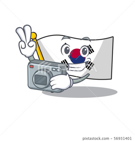 Photographer flag korea isolated with the mascot Photographer flag korea isolated with the mascot 56931401