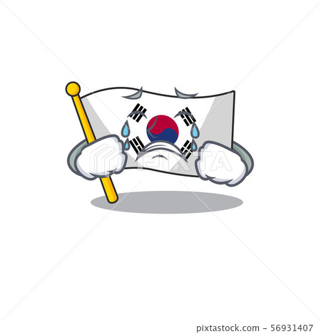 Crying flag korea isolated with the mascot 56931407