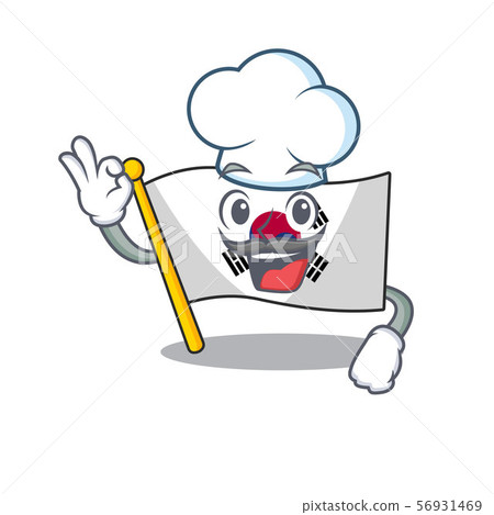 Chef korean flag in the cartoon shape Chef korean flag in the cartoon shape 56931469