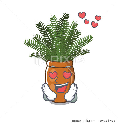 In love boston fern with the cartoon shape In love boston fern with the cartoon shape 56931755