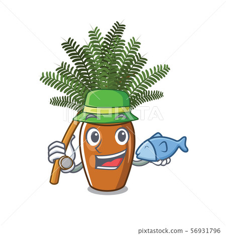 Fishing boston fern with the cartoon shape 56931796