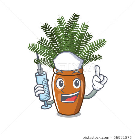 Nurse boston fern isolated with the character 56931875
