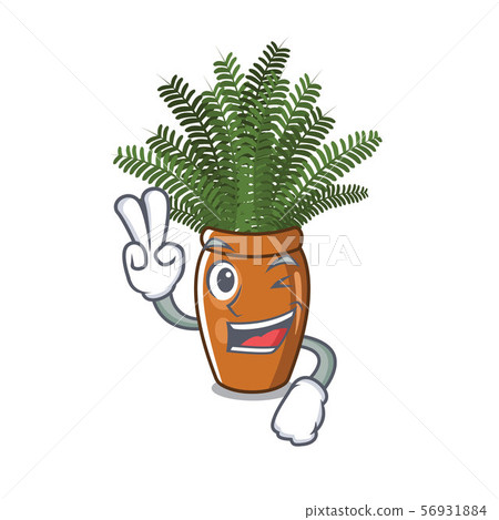 Two finger boston fern isolated with the character Two finger boston fern isolated with the character 56931884