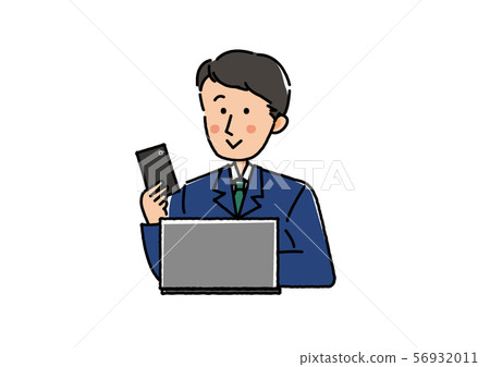 Men who use smartphone and PC Men who use smartphone and PC 56932011