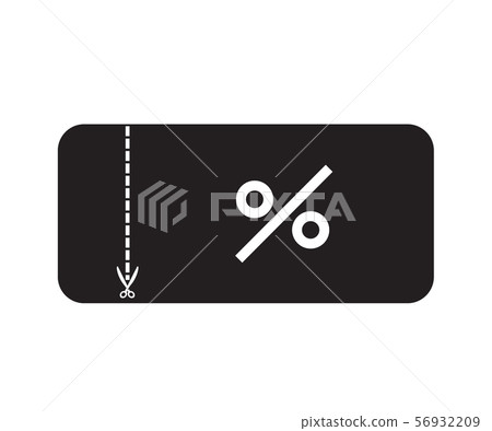 Discount Ticket Icon On White Background Flat Stock Illustration 56932209 Pixta