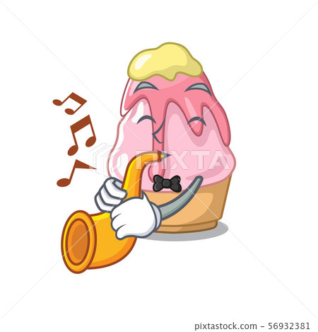 With trumpet kakigori with in the cartoon shape With trumpet kakigori with in the cartoon shape 56932381
