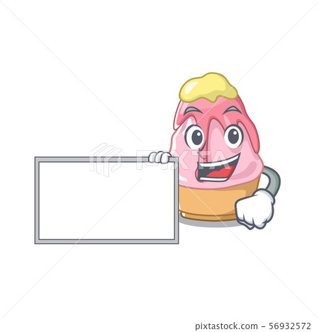 With board kakigori is served into character glasses 56932572