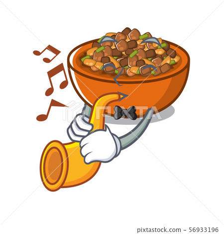 With trumpet kung pao chicken in character shape With trumpet kung pao chicken in character shape 56933196