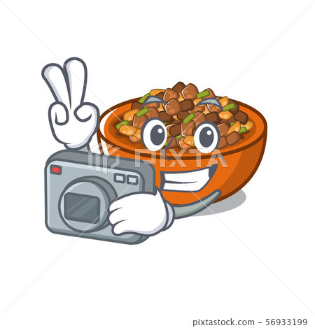 Photographer kung pao chicken in character shape Photographer kung pao chicken in character shape 56933199