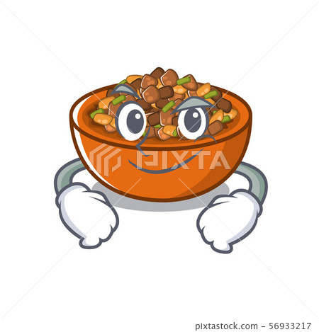Smirking kung pao chicken in a mascot 56933217
