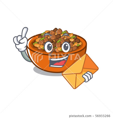 With envelope kung pao chicken in a mascot 56933266