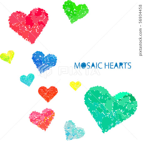 Mosaic-style heart set 56934458