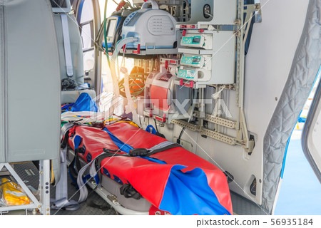 inside of medical helicopter with emergency life 56935184