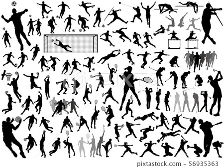 Sport silhouette illustration set 56935363
