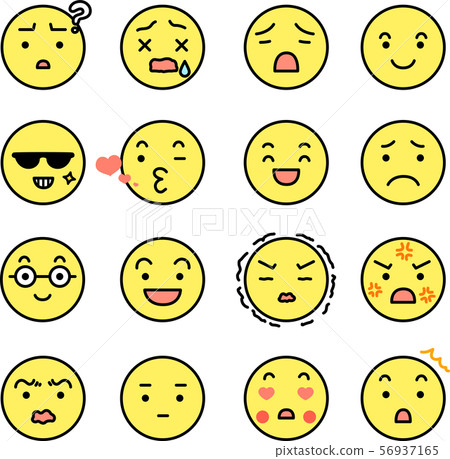 Face icon facial expression emotion expression... - Stock Illustration ...