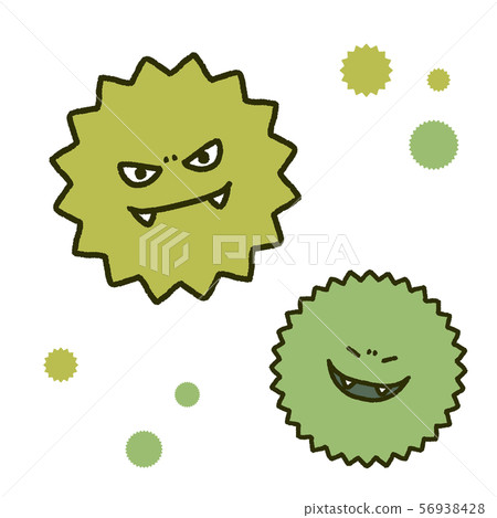 Energetic virus brothers, hand-drawn illustration 56938428