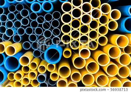 blue and yellow water pipei isolate on 56938713