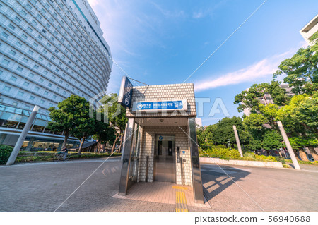 View of Isezaki Chojamachi Station (entrance / exit) on the Yokohama cityscape in Japan 56940688