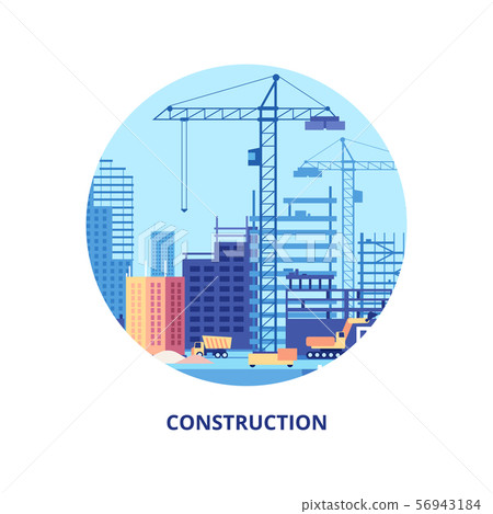 Building House Work Process Of Buildings Stock Illustration