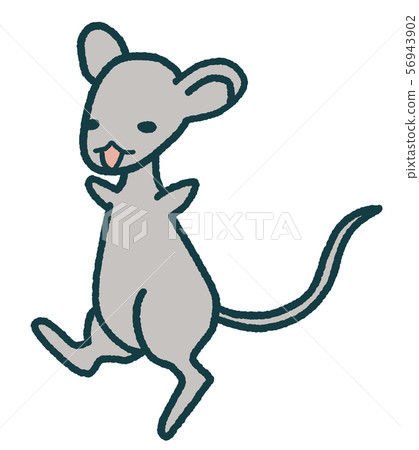 Mouse front blue-green line drawing illustration Mouse front blue-green line drawing illustration 56943902