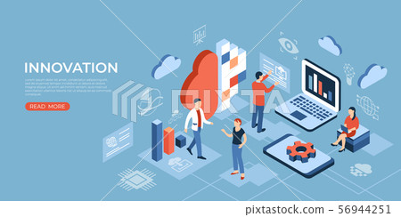 Artificial intelligence technology isometric icons 56944251