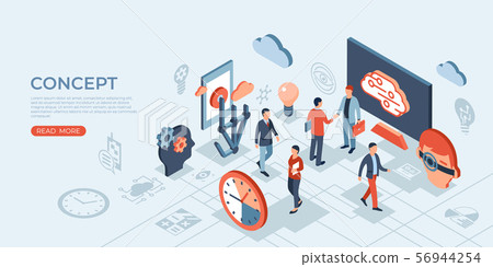 Artificial intelligence technology isometric icons Artificial intelligence technology isometric icons 56944254