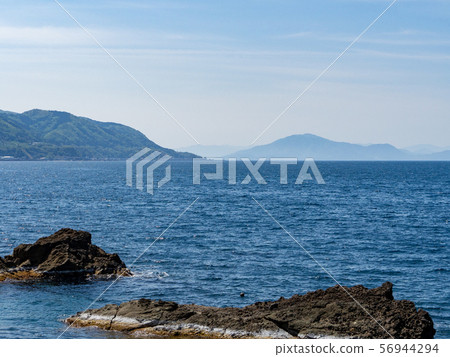 View of Echizen Coast Blue sky and sea in May 56944294