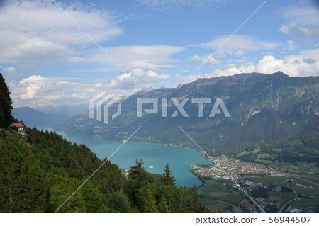 Swiss Glacier Lake Summer View from Halder Observatory, Interlaken Swiss Glacier Lake Summer View from Halder Observatory, Interlaken 56944507