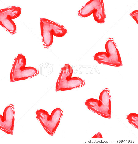 Seamless pattern with hand drawn watercolor hearts Seamless pattern with hand drawn watercolor hearts 56944933