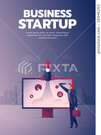 Businessman startup poster with text 56946263