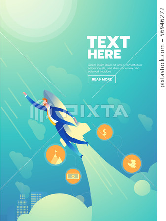 Businessman startup poster with text Businessman startup poster with text 56946272