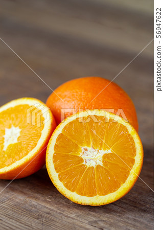 orange fruits isolated on wooden board copy space orange fruits isolated on wooden board copy space 56947622
