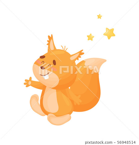 Cartoon squirrel. Vector illustration on a white background. 56948514