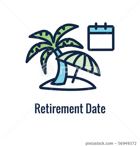 Retirement Savings Icon with retiring & monetary Retirement Savings Icon with retiring & monetary 56949372