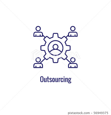 In-Company and Outsource Icon with freelancing or 56949375