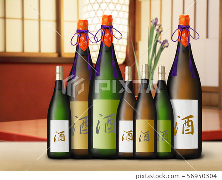 Japanese sake bottle image Japanese sake bottle image 56950304