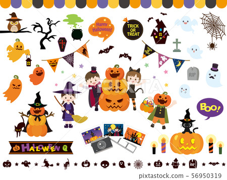 Cute Halloween illustration material collection - Stock Illustration ...