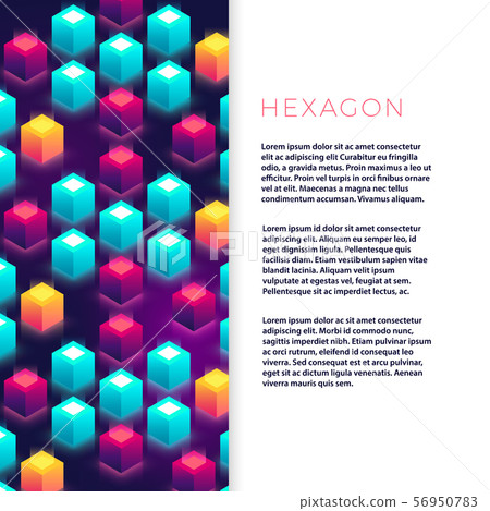 Abstract flyer template with colorful hexagon shapes 56950783