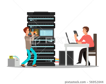 Man engineer, technician working in office 56952844