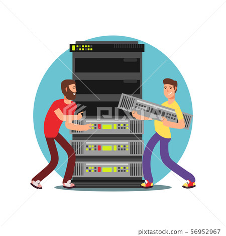 Server administrators working with data base Server administrators working with data base 56952967