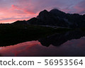 The evening sun reflected on the surface of the Northern Alps 56953564