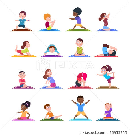 Yoga poses set. Woman practicing meditation and stretching. Healthy  lifestyle concept. Flat cartoon vector illustration. 5995849 Vector Art at  Vecteezy