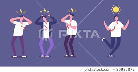 Run from negative people. Happy business person running away of angry toxic coworkers. Unhappy Run from negative people. Happy business person running away of angry toxic coworkers. Unhappy 56953872