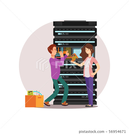 Cartoon character computer engineers - Stock Illustration [56954671] - PIXTA