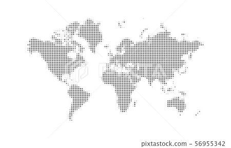 Dotted world map vector background. Digital black - Stock Illustration ...