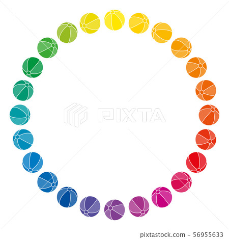 Rainbow colored balls forming a circle shape Rainbow colored balls forming a circle shape 56955633