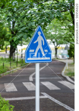 Pedestrian crossing road sign zebra zone image Pedestrian crossing road sign zebra zone image 56956820