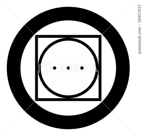 Drum drying in machine high temperature mode Clothes care symbols Washing concept Laundry sign icon 56957037