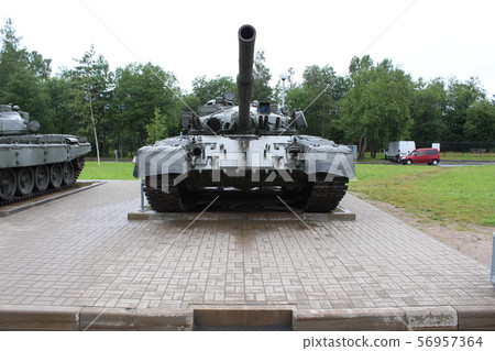 St. Petersburg, Russia-June 2019. Soviet weapons of world war II, exhibition in the Park 56957364