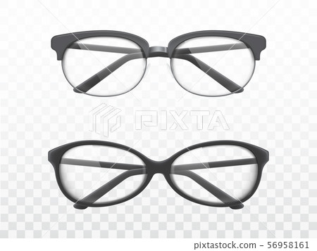 Glasses with black frames realistic vectors Glasses with black frames realistic vectors 56958161